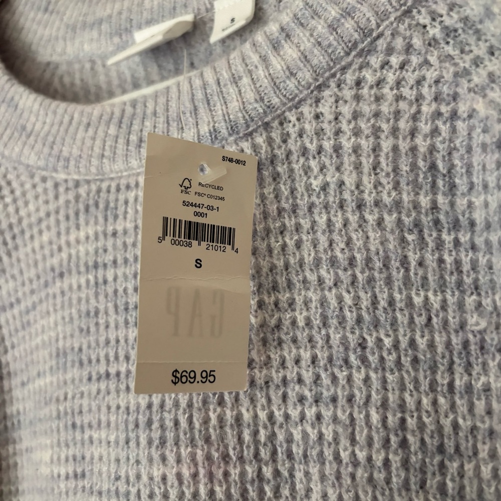 GAP Waffle Stitched Crewneck Sweater in Amethyst Purple color NWT - Picture 5 of 9